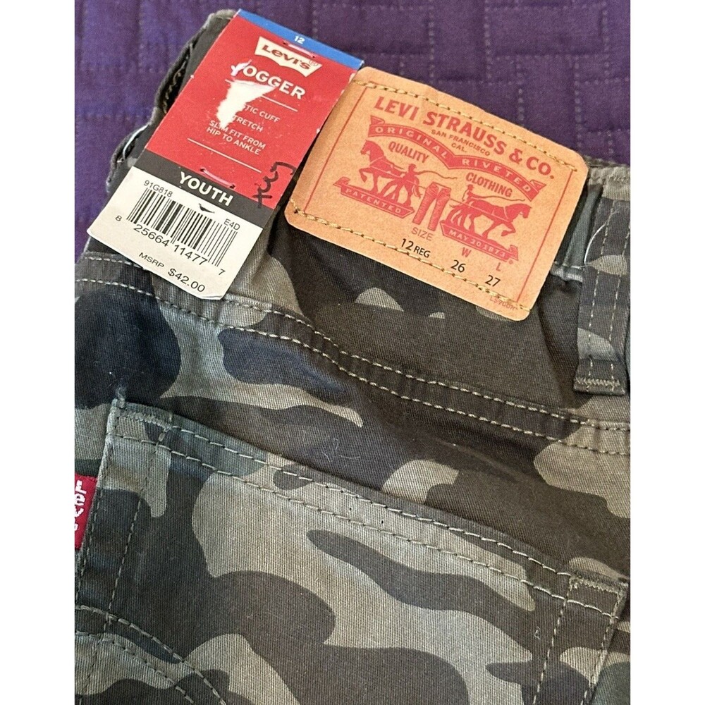 Levi Strauss & Co Youth Camo Jogger Jeans Size 12 Reg Brand NEW with Tags - Picture 9 of 11